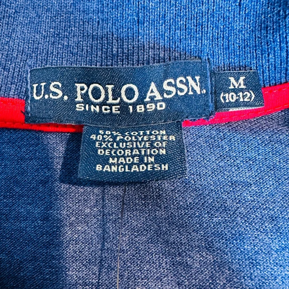 US Polo Assn Collared Polo Shirt Blue Boys Preppy Size Medium 10-12 New